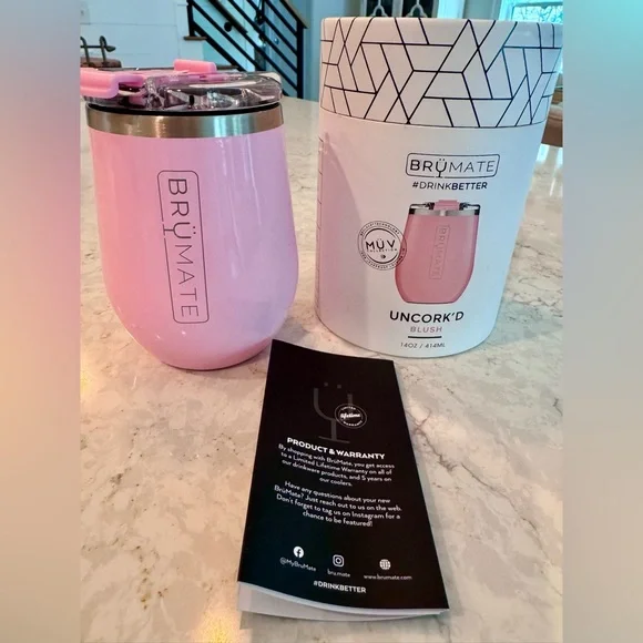 NWT BrüMate Uncork'd Wine Tumbler XL in Blush - Picture 7 of 7